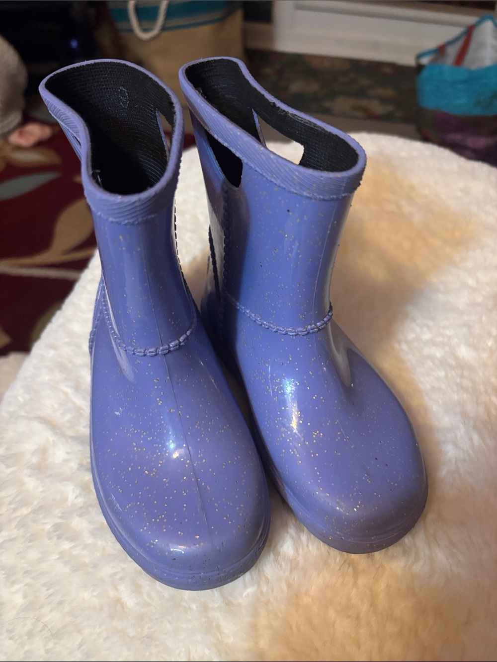 UGG Kids Lavender Glitter Rain Boots